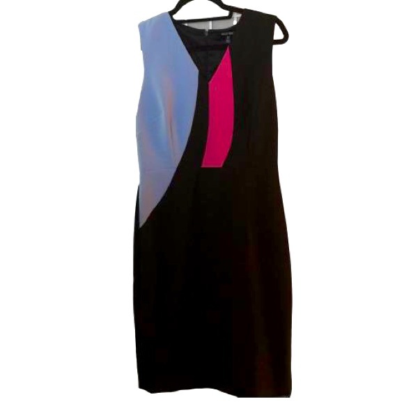 🆕🌸Ellen Tracy 🌸black pink purple sheath dress 8 - Picture 1 of 4